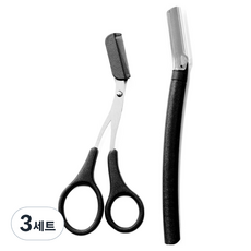 LOVISH 修眉刀+剪刀組, 3套, 黑色