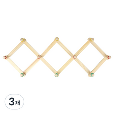 코텍스 자바라 옷걸이 중형, 원목색, 3개