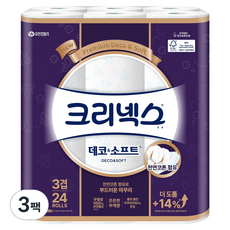 Kleenex 舒潔 3層Deco & Soft天然紙漿衛生紙, 34m, 24捲, 3個