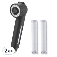 퓨어수 수압상승 히든 필터 주방헤드 + 리필필터 2p 세트, 블랙(헤드), 2세트
