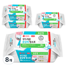 롯데이라이프 물걸레 청소포 리필 30매, 8개