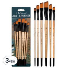올이즈유 학용품 그림 사선붓 6종 세트, 3세트, 2호, 4호, 6호, 8호, 10호, 12호