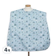 Clean Uniform 成人防水頸掛式圍兜, 藍色森林, 4個