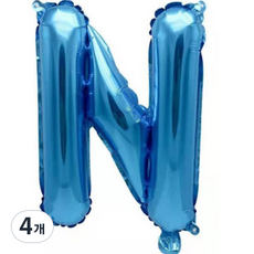 팡派對 字母氣球 N 40cm, 藍色, 4個