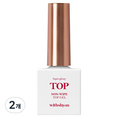 위드샨 젤 폴리쉬 논와이프 탑젤, 투명, 10g, 2개