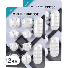 Beurrureikeu 桌面電線整理固定器組, 白色, 12套