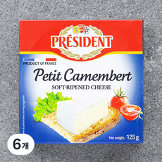 프레지덩 까망베르쁘띠 치즈, 125g, 1개입, 6개