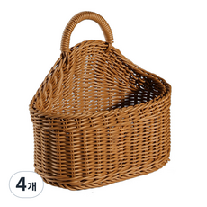 BUBU藤製壁掛籃, 單色, 4個