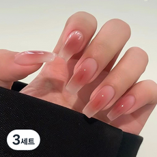 BARNA 糖漿裸色貼片美甲片 人造指甲套組 B款, 混合色, 3套