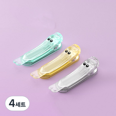 골드팡 귀여운 실리콘 책 클립 블루 + 옐로우 + 화이트 세트, 4세트, 61 x 13 x 17 mm