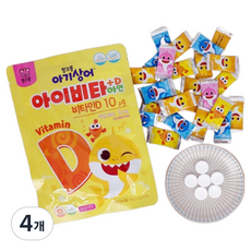 태양생활건강 핑크퐁 아기상어 아이비타+D 아연 48g, 40정, 4개