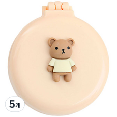 Rosae 馬卡龍小熊與兔子氣墊鏡梳, 小熊米色, 5個