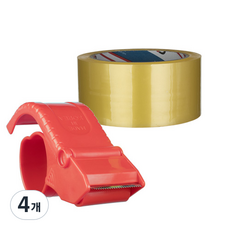 대박테이프 투명 박스테이프 50m + 커터기, 4세트