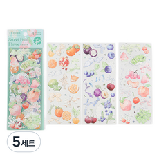 푸트로랩 핸드북 스탬핑 스티커 세트, 과일, 5세트