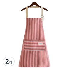 The Yeppeun 廚房用可調節扣環圍裙 69 x 70 cm, 2個, 紅色