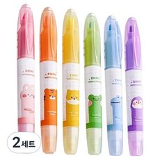 ENMy 恩米 Kohimo 可擦拭大容量螢光筆 6色組 5W0264, 2套, 螢光色系