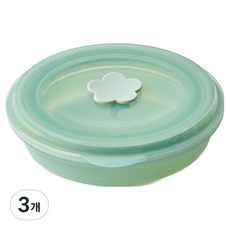 모던하우스 뚜껑까지 실리콘이라 더 안심되는 실리콘 밀폐용기, 3개, 혼합색상, 400ml
