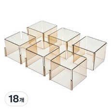 안다미 옷장 칸막이 정리함 다용도 수납 보관함 7 x 7 x 6 cm, 라이트골드, 18개