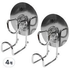 모나코올리브 파워접착 스텐레스 대야걸이, 혼합 색상, 4개