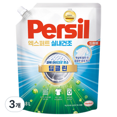 퍼실 초미세세탁 엑스퍼트 실내건조 드럼용 액상세제 리필, 1.8L, 3개