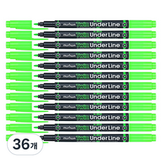 munhwA 雙頭劃線螢光筆, 36個, 淺綠色