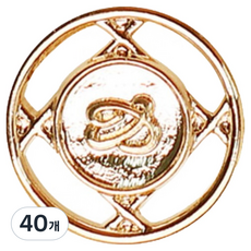동대문단추왕 뮬란 단추 21mm, 골드, 40개
