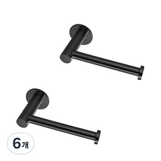 展位市場鋼設計附加衛生紙衣架, 黑色, 6個