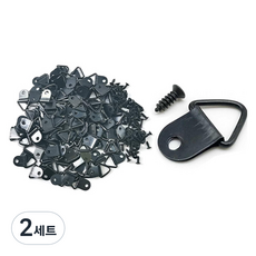 歐可博 三角畫框掛鉤 + 螺絲 100入, 2套, 黑色