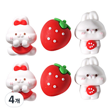 迷你橡皮擦 6入, 兔子, 4個