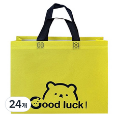 마켓감성 행운곰 부직포백 대형, 옐로우, 24개