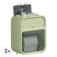 PEONIST 免鑽孔防水壁掛式衛生紙架, 淺綠色, 2個