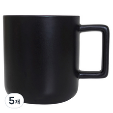 비비드 스퀘어 핸들 머그컵 310ml, 블랙, 5개