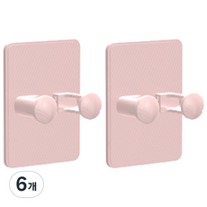 애플민트 무타공 면도기 걸이, 핑크, 6개