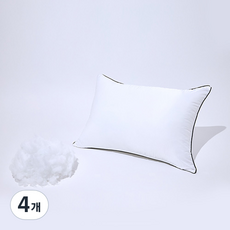 Hugard 易清洗高重量防過敏滾邊枕芯, 白色, 4個