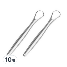 The Bren 不鏽鋼除口臭舌苔清潔器 橢圓形 銀色, 10個, 10.1g