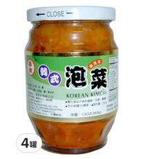 華南食品 韓式泡菜, 採用純正韓國辣椒粉與魚露精心製造, 369g, 4罐