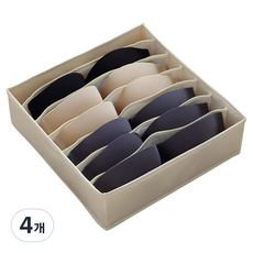 OON 속옷 양말 칸막이 서랍정리함 7칸, 옐로우, 4개