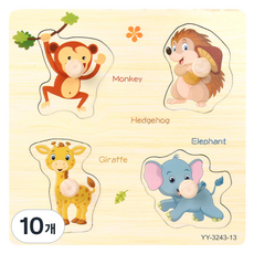오즈토이 판 꼭지퍼즐 동물 A, 10개, 4피스