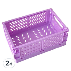 맙소샵 데스크탑 가정용 접이식 잡화 수납 폴딩박스 25.3 x .16.5 x 10 cm BRP2726, 퍼플L, 2개