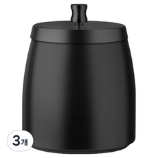 아늑공간 뚜껑이 있는 스테인리스 담배 재떨이, 블랙, 3개