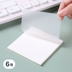 Higherdeco 透明黏性便條紙 中型 7.5 x 7.5 cm, 6個, 50張, 半透明
