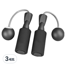 블럭마트 홈트 유산소 실내 무선줄넘기 스몰볼, 블랙, 3세트