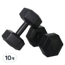 벨리카 홈짐 베이직 육각 덤벨 블랙 DB-01, 5kg, 10개