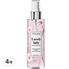 ASOME 러블리 레이디 퍼퓸 바디미스트, 4개, 150ml