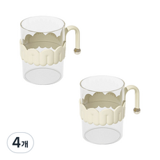 THE ZAKKA 透明字母衛浴漱口杯, 象牙白, 4個