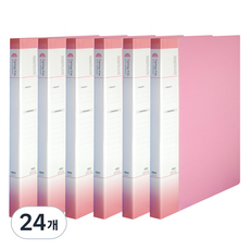 마이다스 PP 칼라 인덱스 좌철 스프링화일 A4, 분홍색, 24개