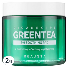 BEAUSTA Cica Recipe 綠茶pH舒緩棉片 135ml, 2個, 60枚入