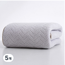 Woni's house 大型超細纖維浴巾, 5個, 淺灰色