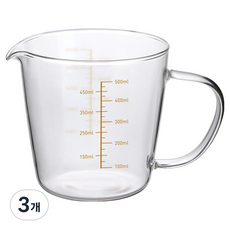벨라쿠진 베라 내열유리 계량컵, 투명, 3개, 500ml