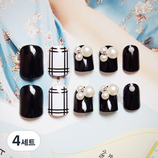 BB Nail 人造指甲, 黑色珍珠, 4套